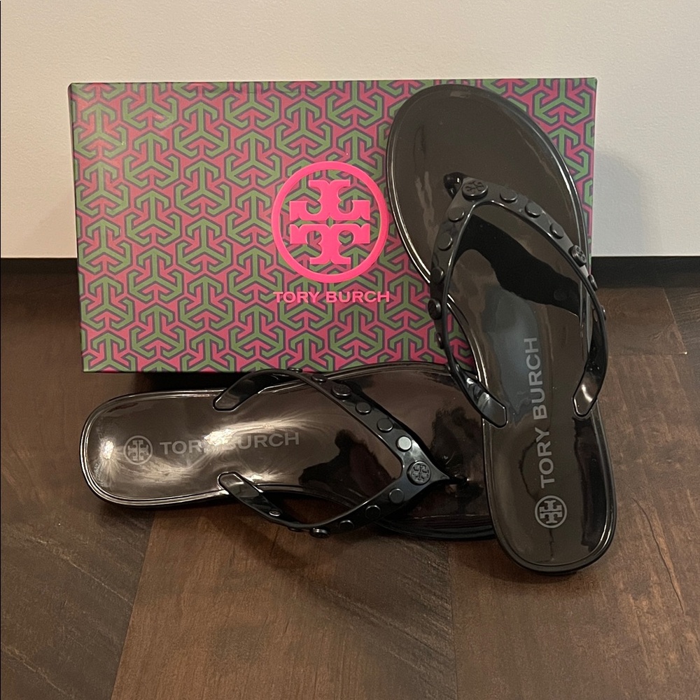 Tory Burch Studded Jelly Flip Flops
